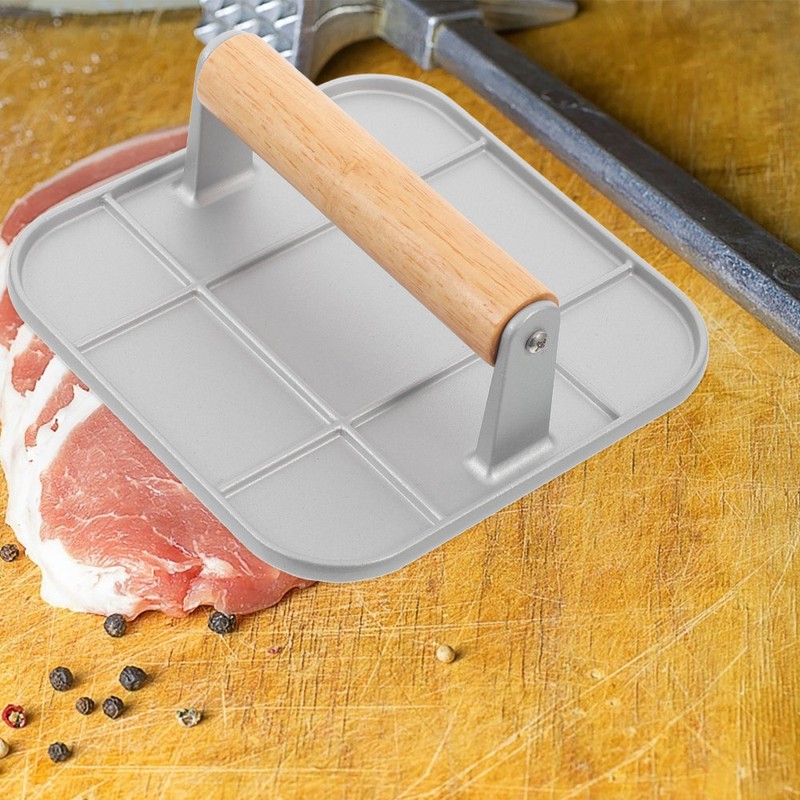 Burger Patty Press Heavy Duty Smashed Press Patty Maker Press with Wood Handle gallery