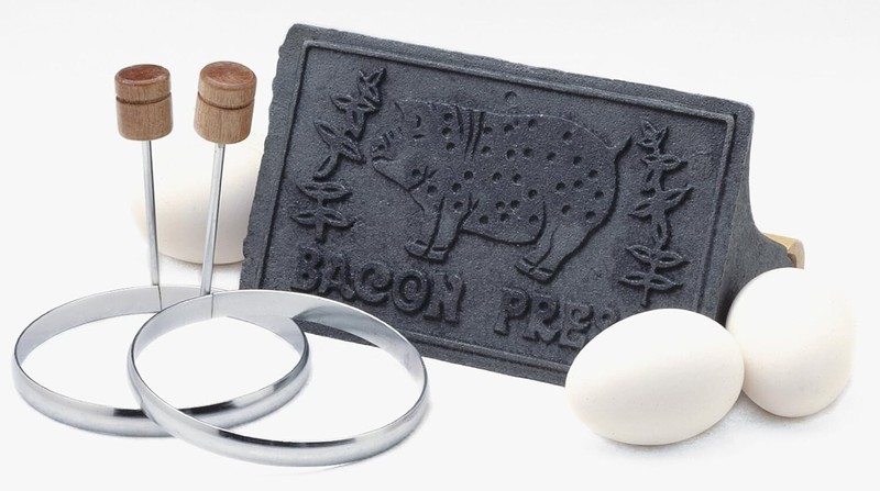 Bacon Press Egg Ring Set Cast Iron Grill Burger Ham Grilled Sandwiches Non Stick gallery
