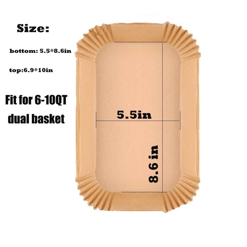 100 Pcs Air Fryer Parchment Paper 8.6*5.5"Rectangle-100pcs, Wood gallery
