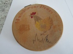 Vintage Wooden Hamburger Roaster Press 1960’s Distressed Retro Kitchen Kitsch
