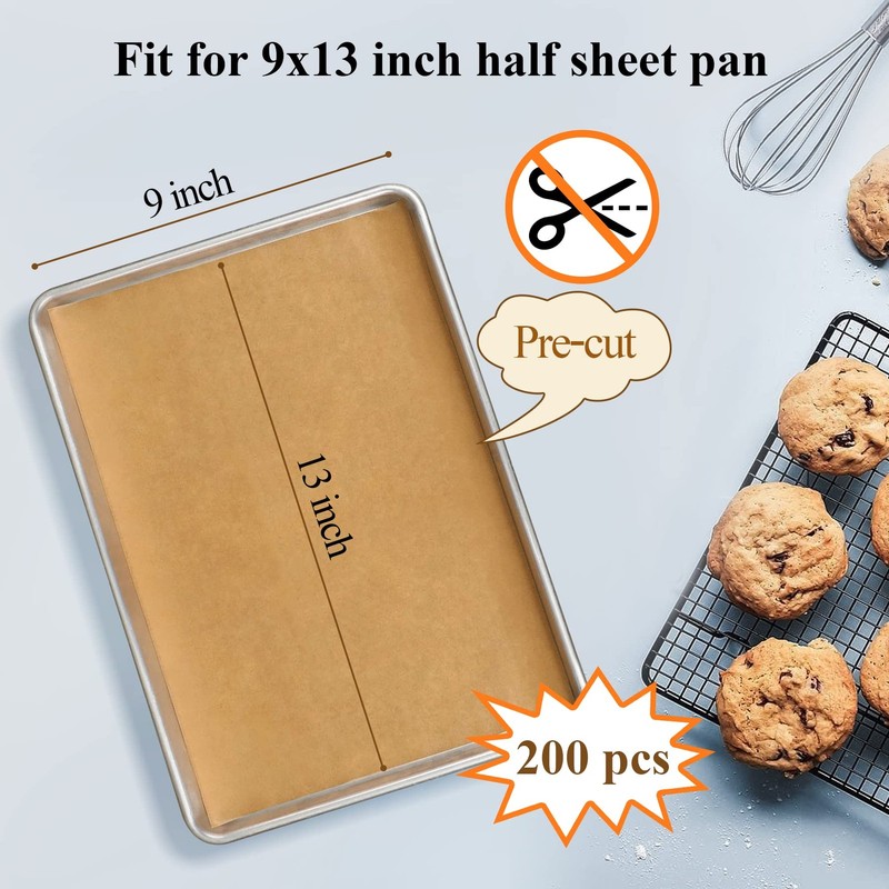 DISSKNIC 200PCS Unbleached Parchment Paper for Air 9×13in-200ps, gallery