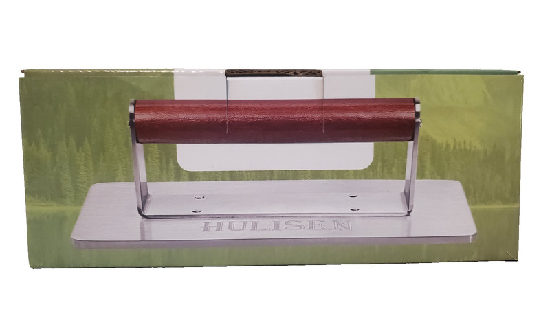 HULISEN Stainless Steel Bacon Press, 9 in Heavy Duty w/ Black Wood Hand gallery