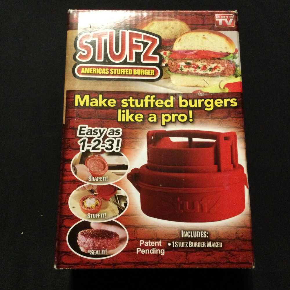 STUFZ Burger Stuffer Hamburger Maker Stuffed Patty Press As Seen On TV