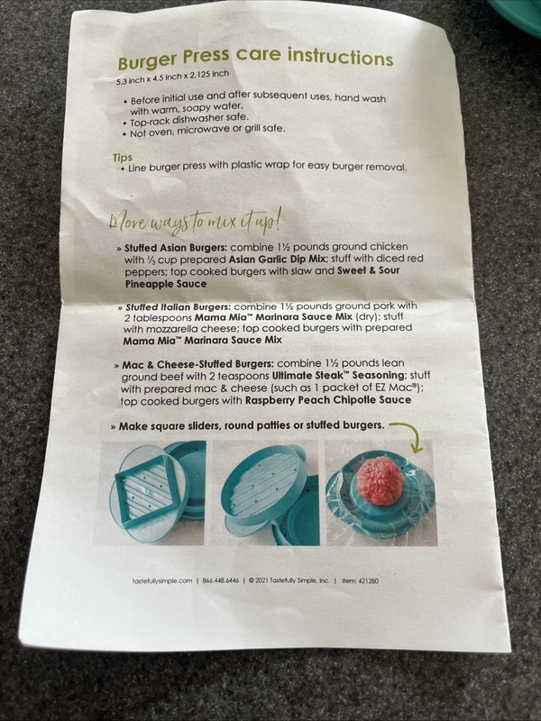 Tastefully Simple 3-in-1 Burger press gallery