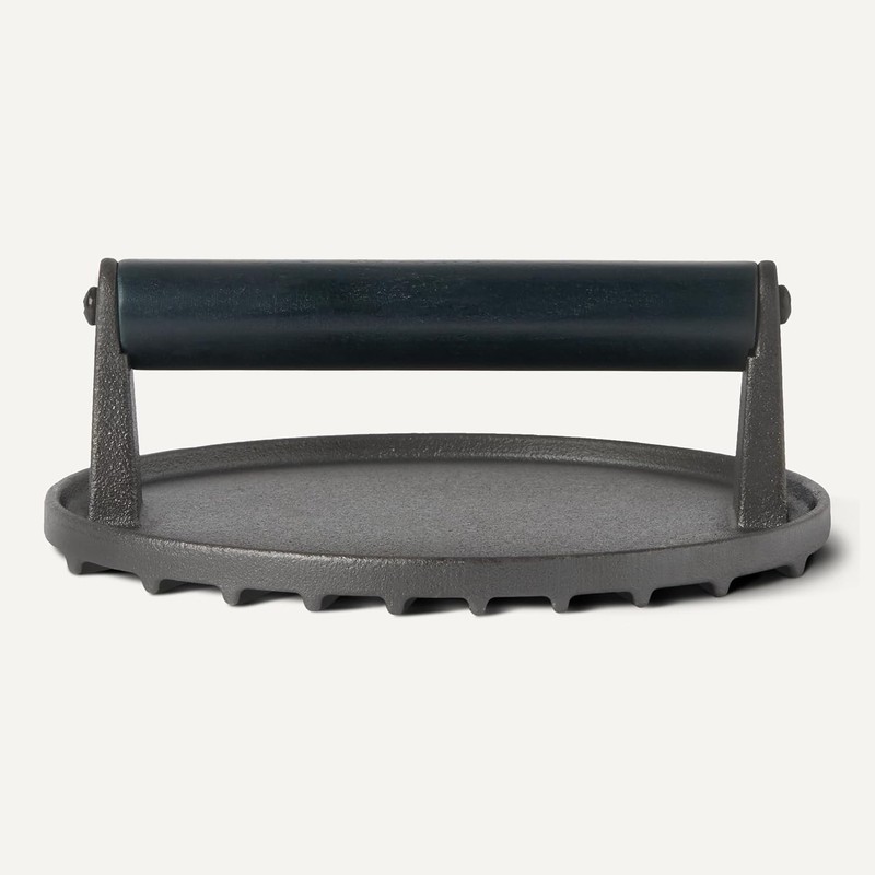 Amazon Basics Cast Iron Burger Press with Wooden Handle, Round, 6.8 x 6.8 x 2.7 gallery
