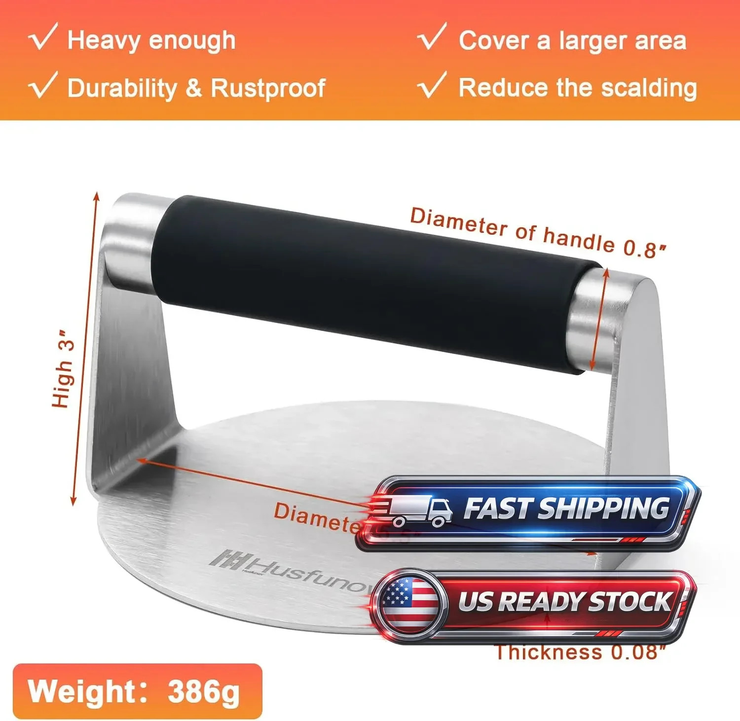 Kitchen Tools Heavy Duty Cast Iron Grill Press Burger Press Bacon Press Barbecue gallery