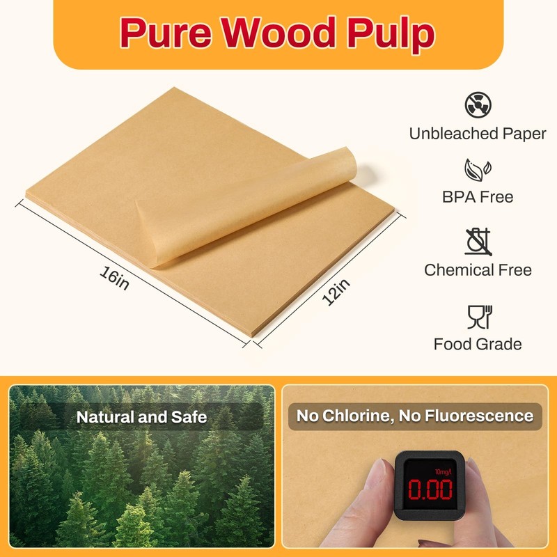 200Pcs 12x16 Inch Unbleached Parchment Paper Sheets for 12 x 16, gallery