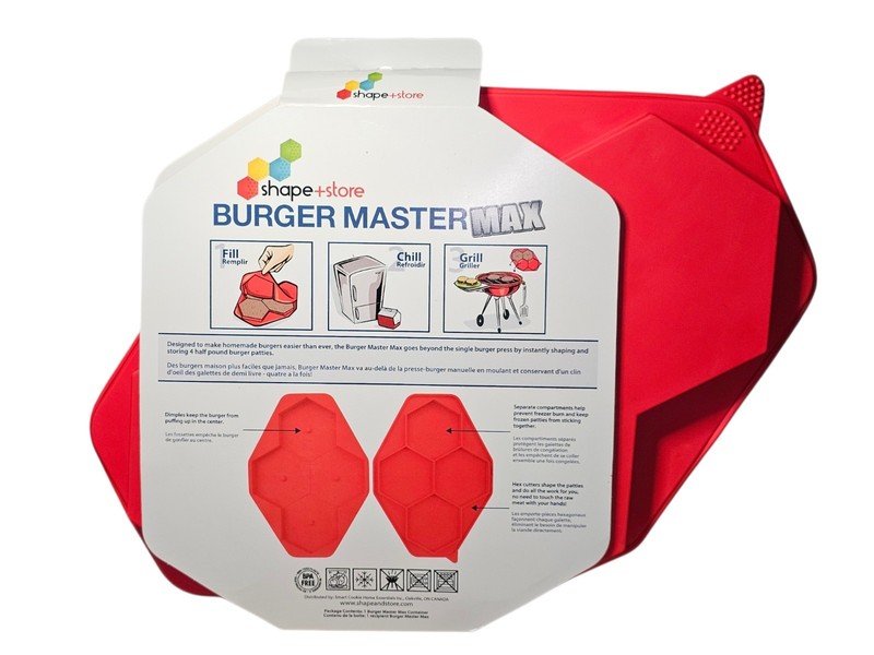 Shape+Store Burger Master Max Red Large Burger Press Freezer Tray Mold BPA Free gallery
