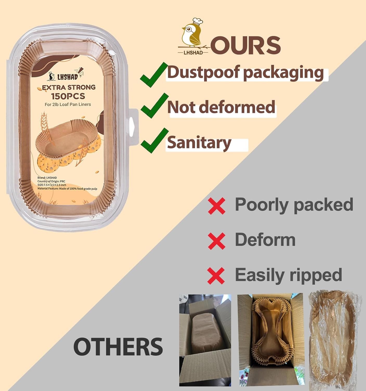 Loaf Pan Liners, Liners for Baking Bread 9x5, 2lb, Natural gallery