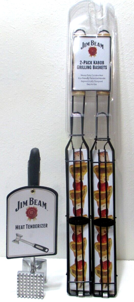 Jim Beam Meat Tenderizer AND Jim Beam 2-Pack Kabob Grilling Baskets