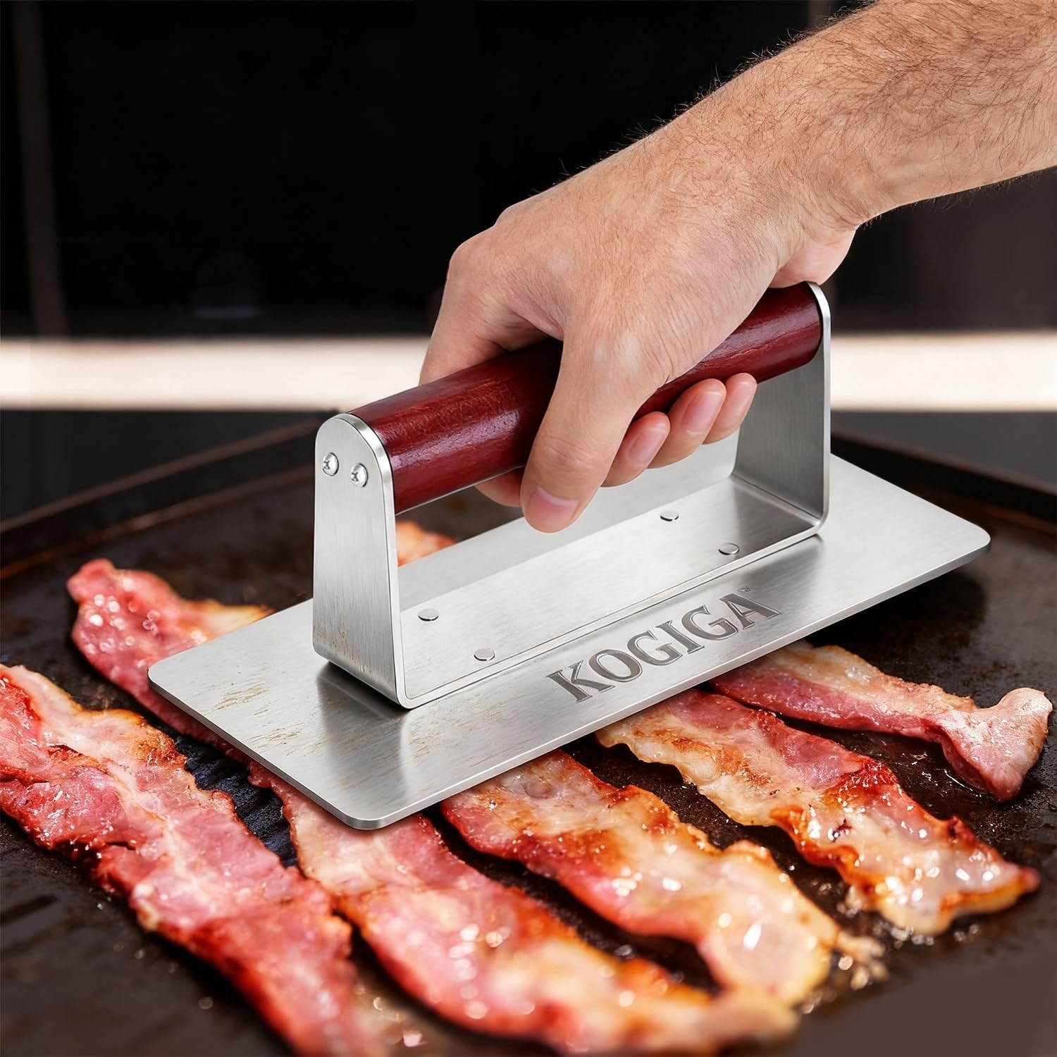 Ultimate Rectangle Griddle Press 1.92LB - 9x4.2 Inch Smash Burger & Bacon Press, gallery
