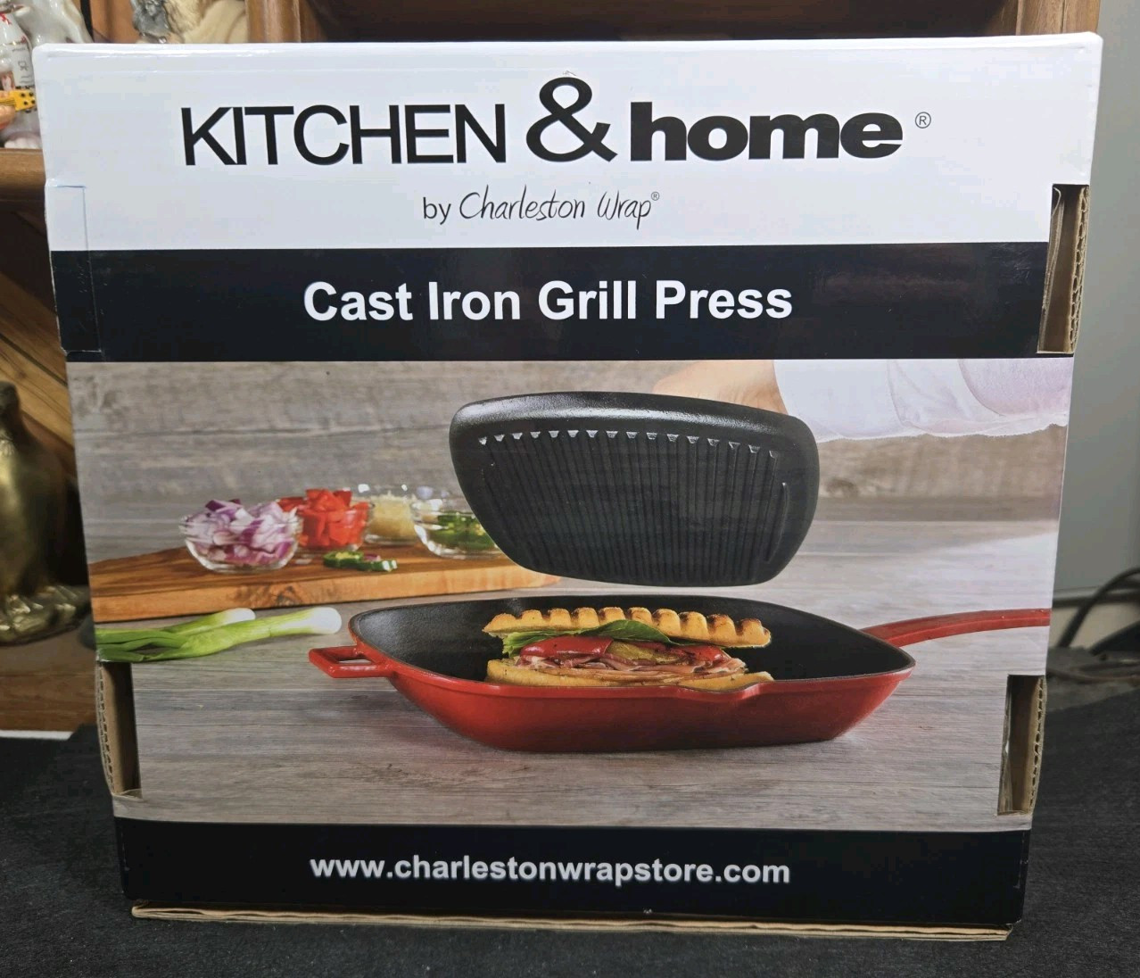 Cast Iron Panini Grill Press Seasoned Ready To Use For Burger/Meat 7.75" Square gallery