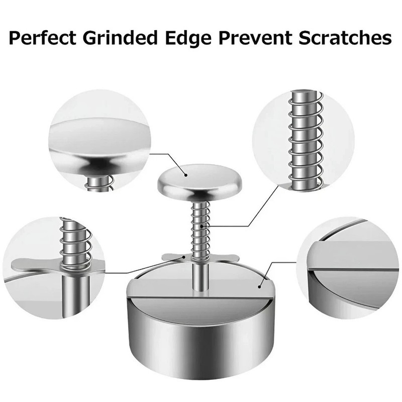 Hamburger Meat Press Patty Maker 304 Stainless Steel round Non-Stick Thickness A gallery