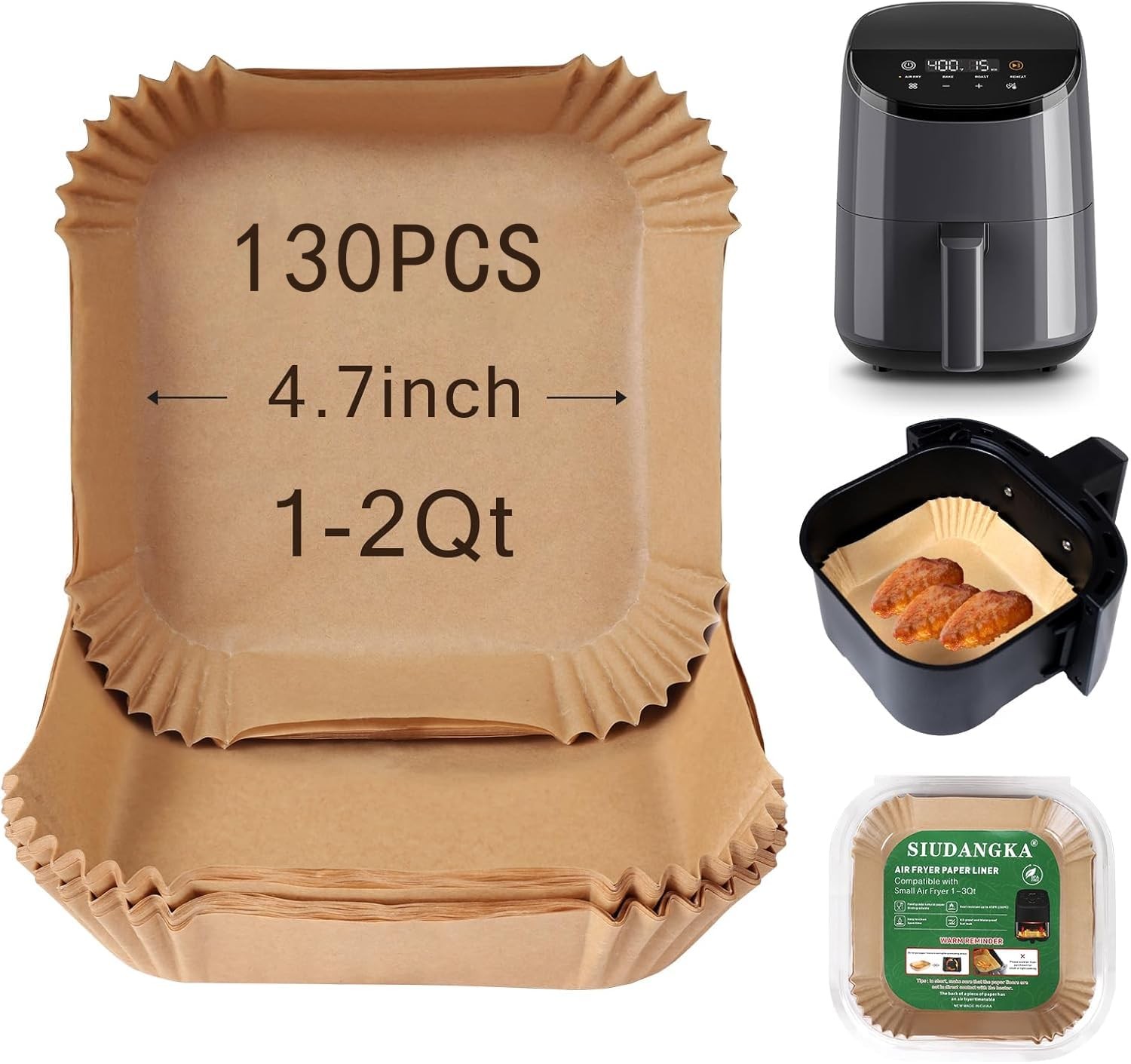 Small Air Fryer Liners Disposable Compatible with COSORI 2.1 Qt small gallery