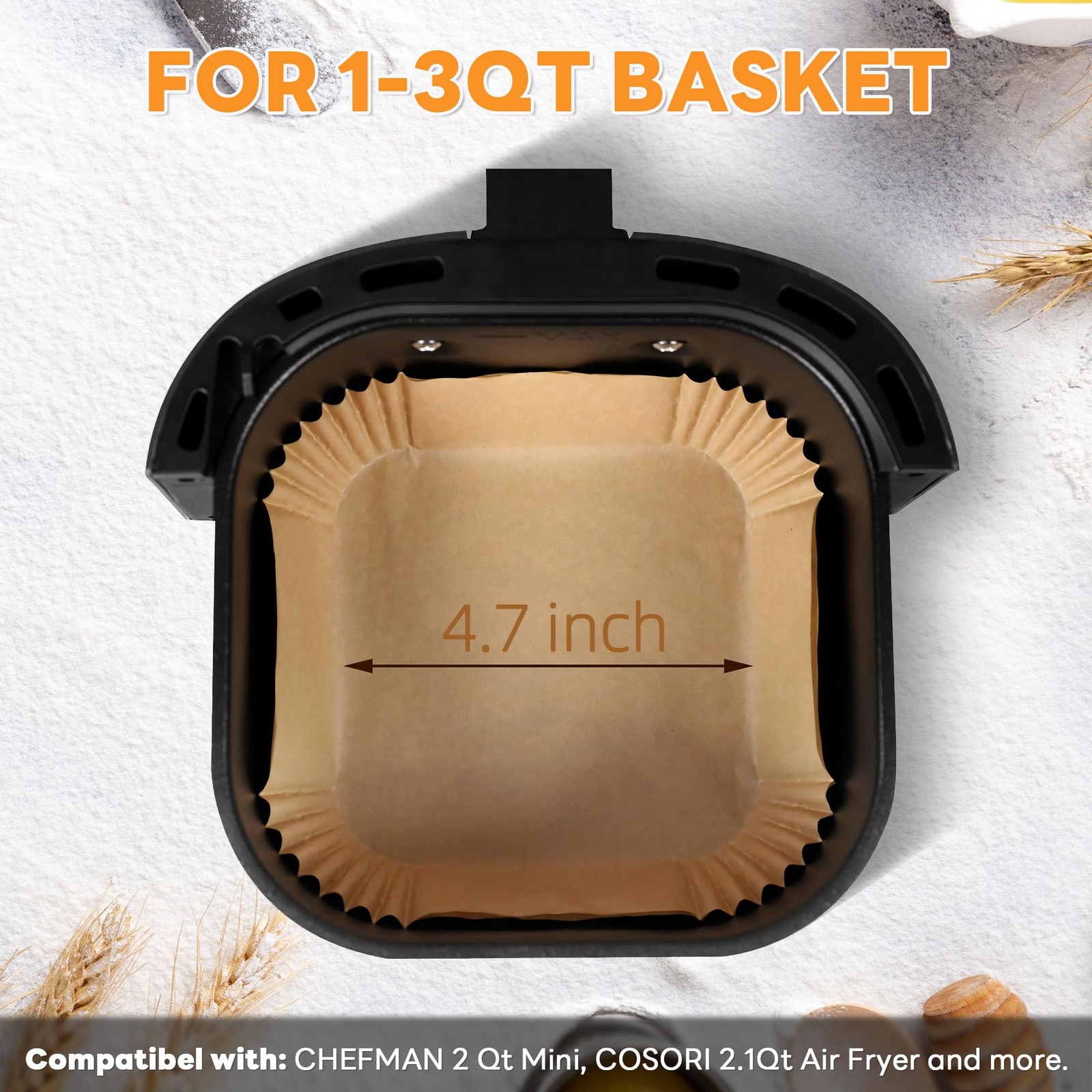 Small Air Fryer Liners Disposable 2 Qt for COSORI 2.1 4.7 inch, Paper gallery