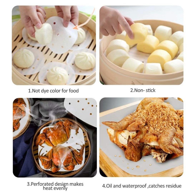 200pcs 8.5inch Square Perforated Parchment Paper 8.5 inch/21.6cm, White gallery
