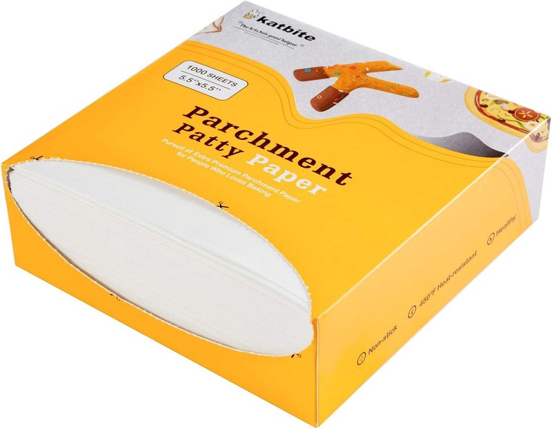 Katbite Hamburger Patty Paper 1000Pcs, 1000 Count (Pack of 1), White gallery