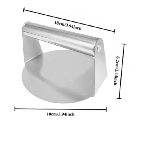 Stainless Steel Smash Burger Press 10cm Heavy Duty Patty Smasher Maker BBQ Grill gallery