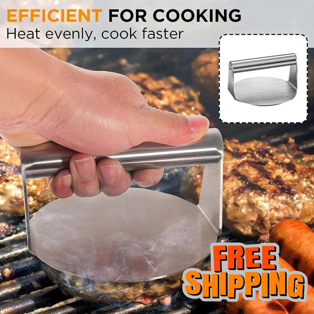 Stainless Steel Burger Press 5.51 Inch round Burger Smasher Heavy-Duty Smash