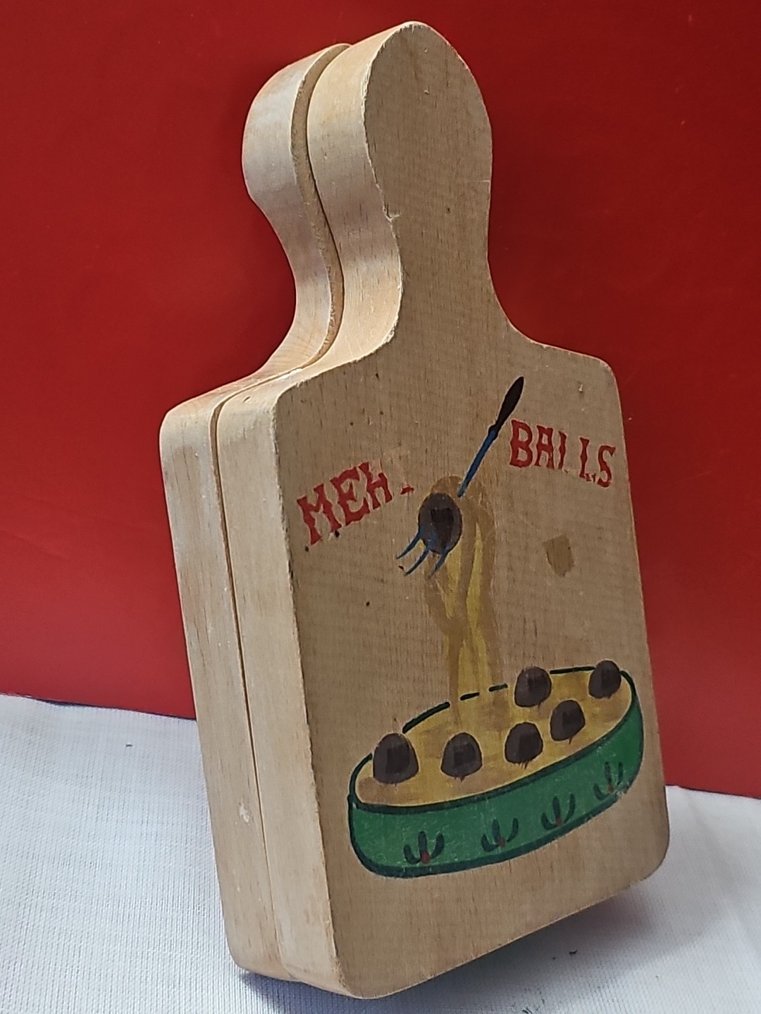VINTAGE Wooden Meatball Press for 6 meatballs / decorative / cutting board gallery