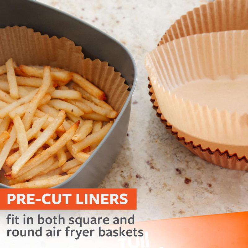 Air Fryer Parchment Paper Liners, 50 Ct, 3-5 Quart, Fits Square & Round Baskets gallery