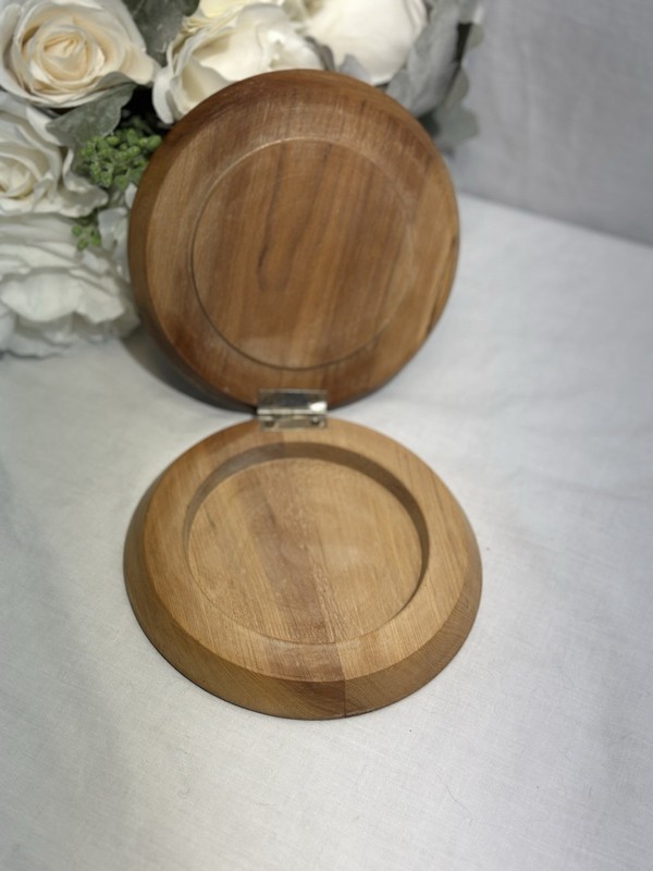 Vintage Wooden Hinged Hamburger Press 5.5” Patty Maker Kitchy Chef gallery