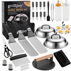 grilljoy Professional Griddle Accessories Kit Set with Smash Burger Press – E…