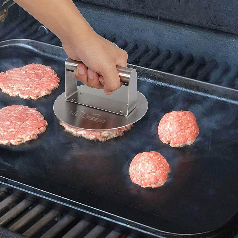 Smashed Burger Kit, Stainless Steel Burger Press, Grill Spatula and Spice Dredge gallery