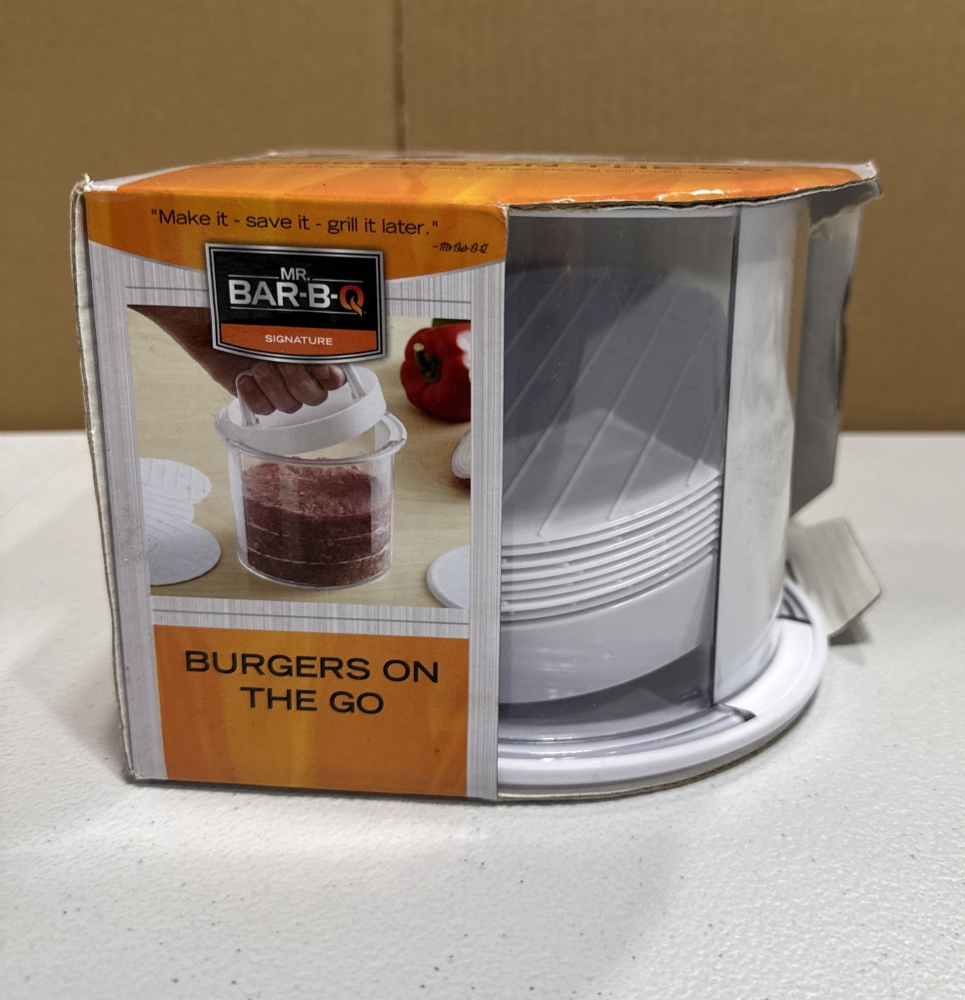MR. BAR-B-Q Burgers On The Go Burger Press Storage Container 12pc Set gallery
