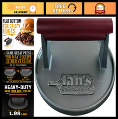 Heavy Duty 6.5″ Cast Iron Burger Press – Perfect for Smash Burgers & Grilling Gi
