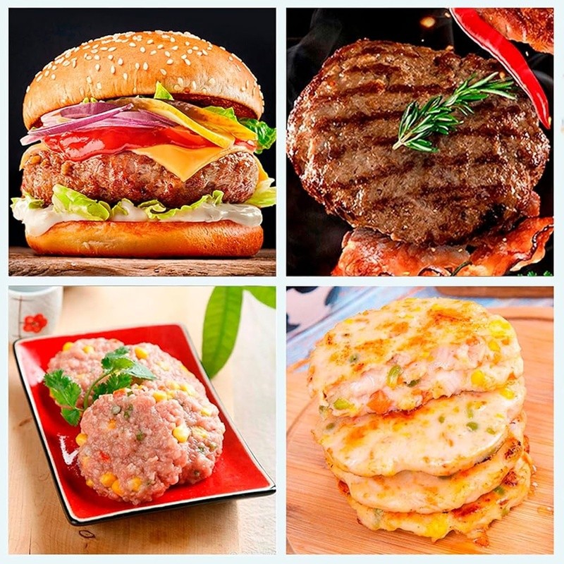 Non-Stick Burger Patty Maker Aluminium Adjustable Thickness W/ Patty Paper New gallery