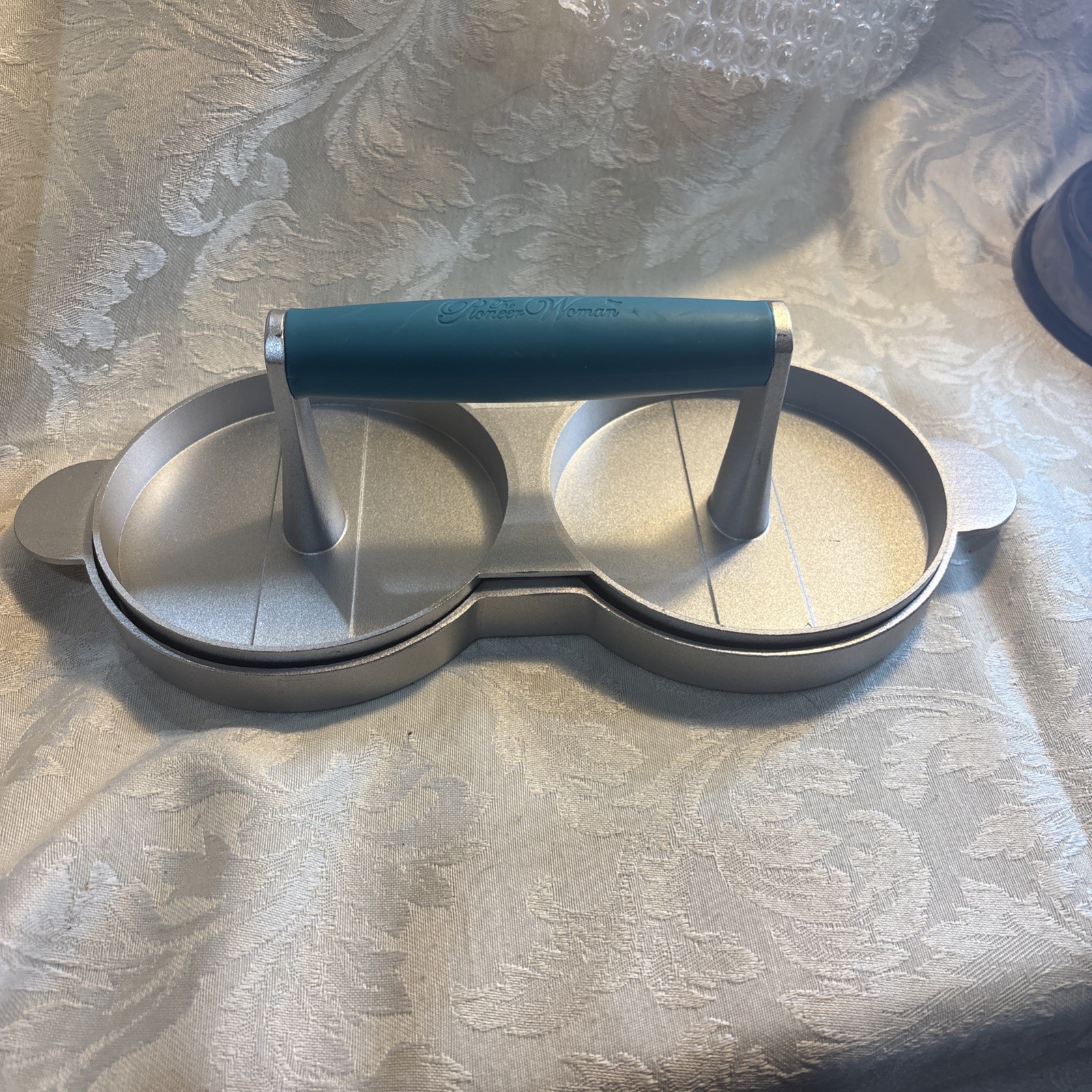 Pioneer Woman Double Burger Press Timeless Beauty Aluminum Teal Green gallery