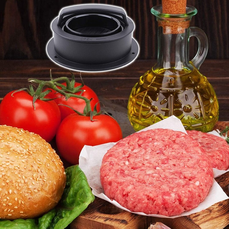 Non-Stick 3-in-1 Burger Press & Patty Maker with 100 Non-Stick Papers Included gallery