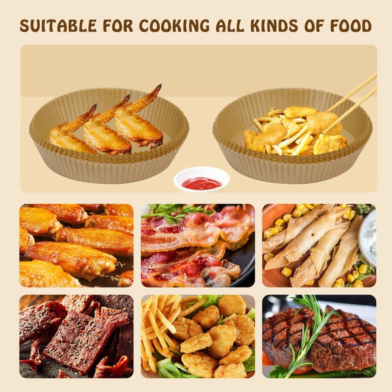 SIUDANGKA 200 Pcs Air Fryer Liners - Disposable 200 pcs, 200pcs 7.9'' Round gallery