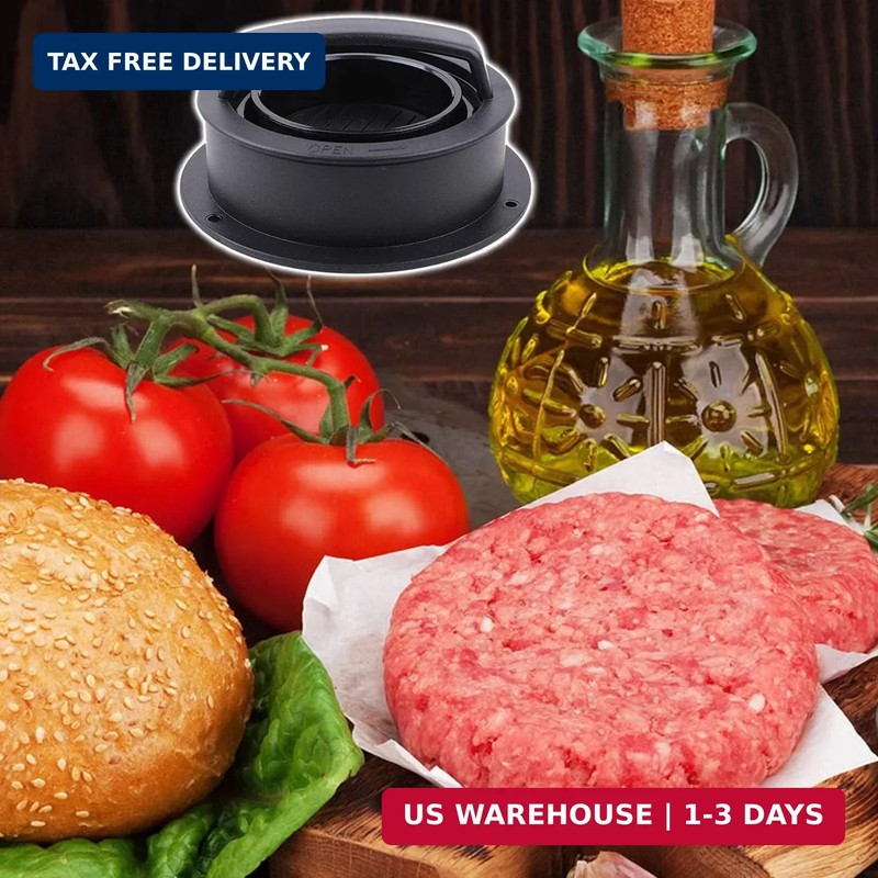 Burger Press, Hamburger Press Patty Maker With 100Pcs Hamburger Patty Paper, 3 i gallery