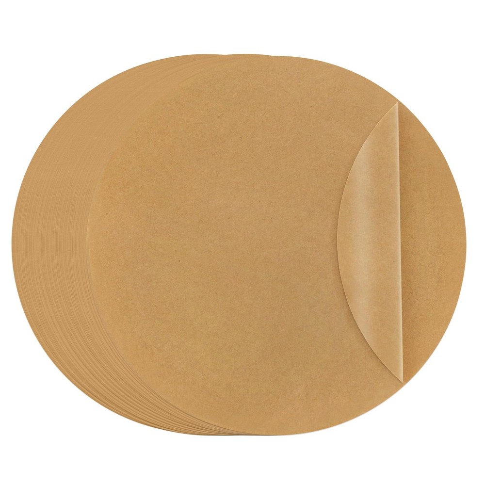 TROUSKAIG 100pcs 10 inch Unbleached Parchment Paper 10inch-100pcs, Brown
