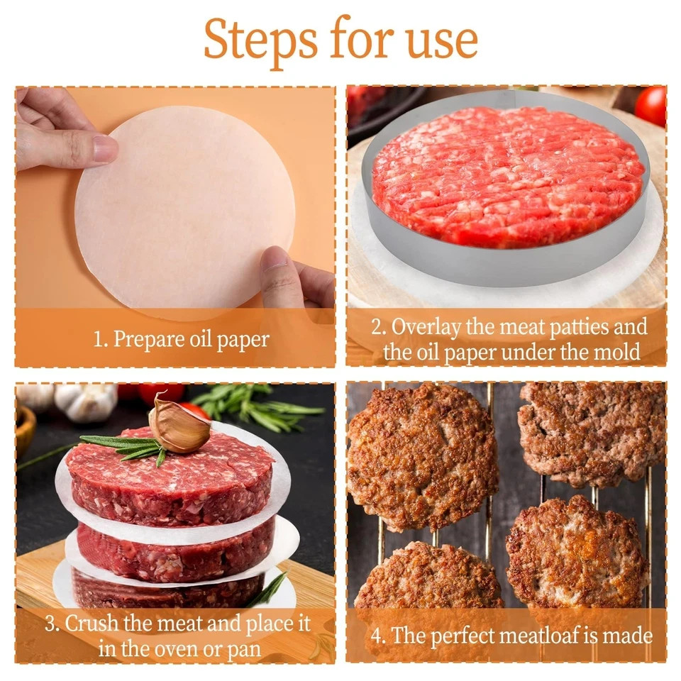 500 Pcs 5 Inch Non Stick Burger Patty Paper Hamburger Parchment Papers gallery