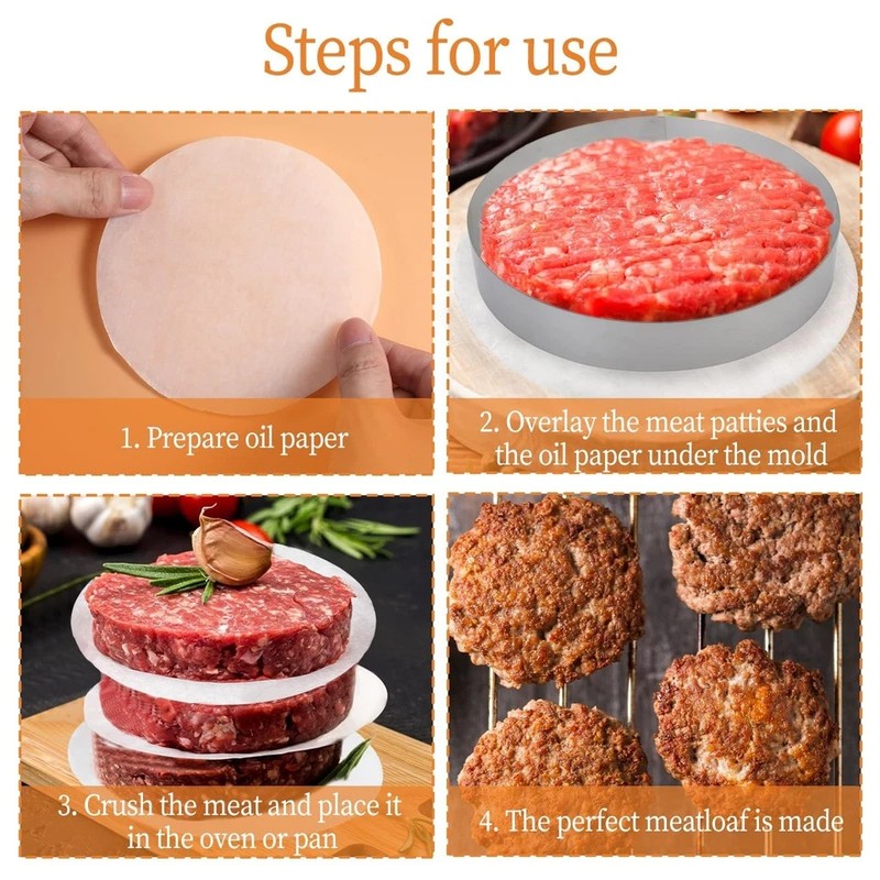 500 Pcs 5 Inch Non Stick Burger Patty Paper Hamburger Parchment Papers gallery