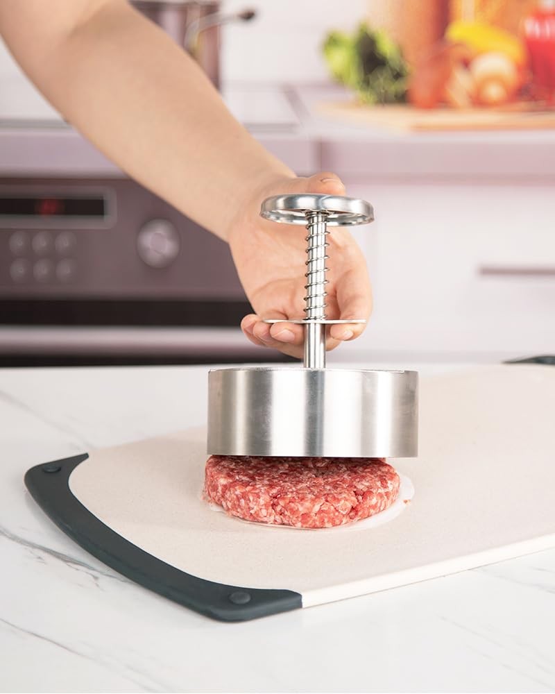 Brigii 304 Stainless Steel Burger Press - 4.5" Hamburger Patty Maker, Silver gallery