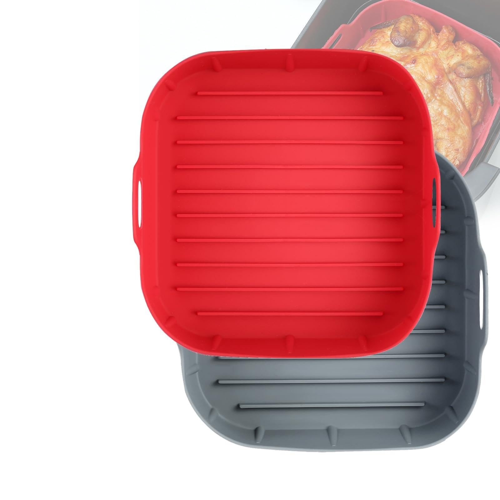 PEETOGER 2Pcs Air Fryer Silicone Liners, Pot 7.5inch-2pcs, Silicone-Square gallery