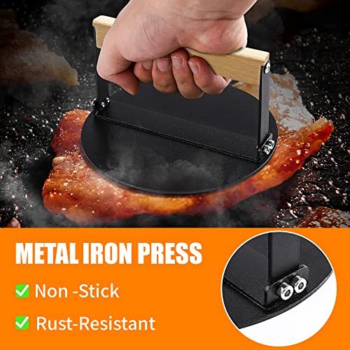 Burger Press 6 inch, Round Burger Smasher Grill Press for Griddle Bacon gallery