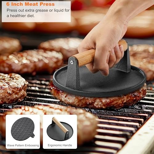 Professional Griddle Accessories Kit Set with Smash Burger Press - Extra gallery