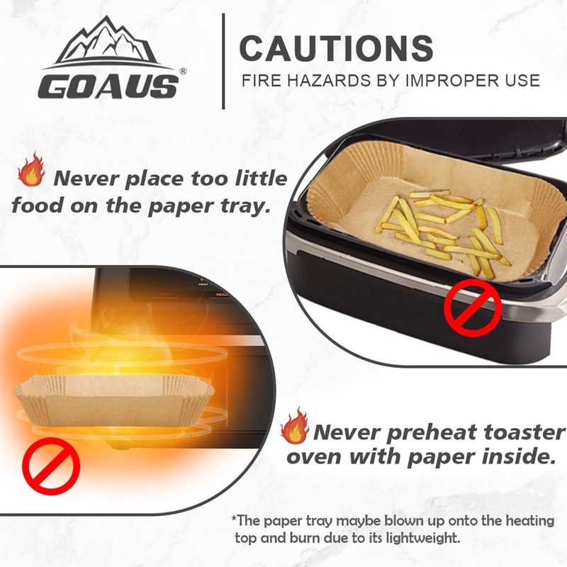 GOAUS Parchment Paper Liners 60+120 Pcs Combo for Air 12 x 8, unbleached gallery