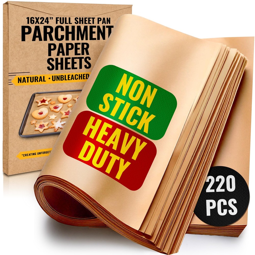 [220 Sheets] Full Sheet Pan 16 16" x 24" - 220 Pack, Unbleached Natural Brown