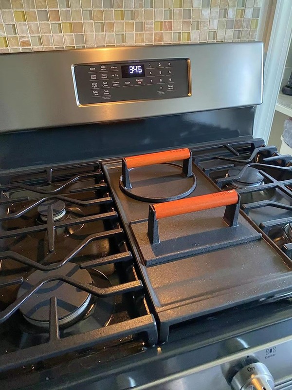 Firsgrill Burger Press 7.08 Round & 8.3”X4.3”Rectangle Heavy Duty Cast Iron gallery