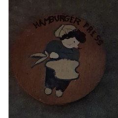 Wood Hinged Hamburger Press Patty Mold, Single, Medium, 5 in Diameter, Brown