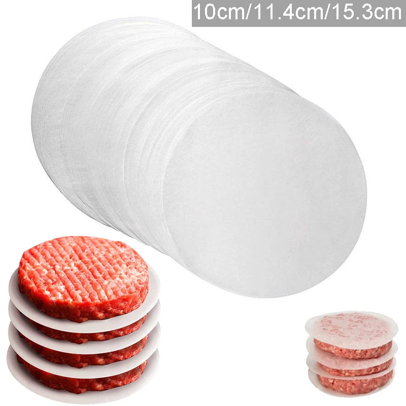 100Pc 10/11.4/15.3Cm Hamburger Patty Paper - Wax Papers to Separate Frozen Press gallery