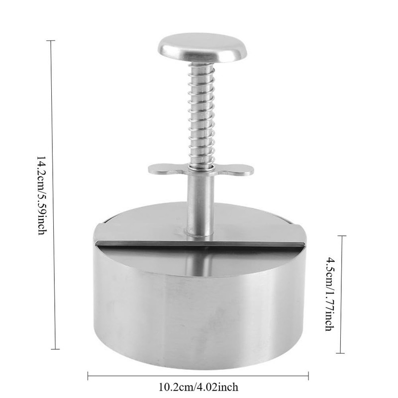 304 Stainless Steel Hamburger Press 4.5Inch Adjustable Patty Maker Mold gallery
