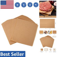 200 Count 6×6 Inch Unbleached Hamburger Patty Paper – Non-Stick Parchment Sheets