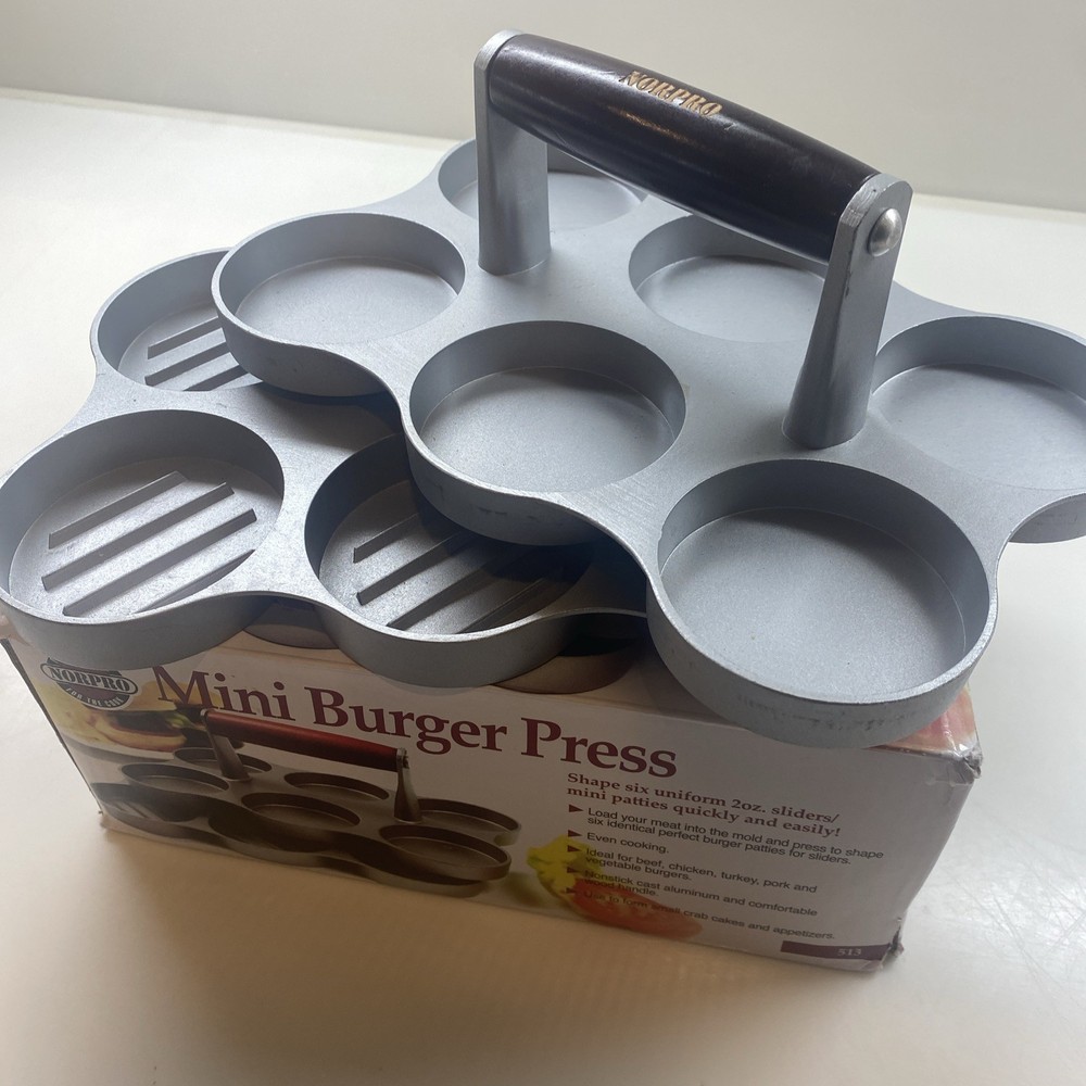 Norpro Mini Burger Press for 6 Sliders 20oz Non-Stick Aluminum